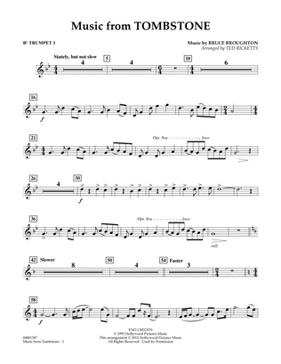 Music From Tombstone - Bb Trumpet 1