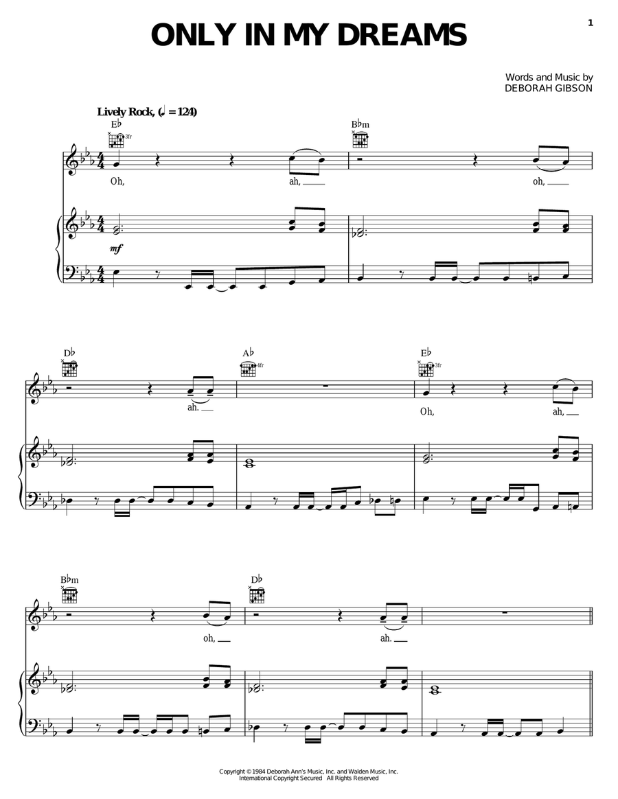 Only In My Dreams Acoustic Guitar scores gallery preview page 1
