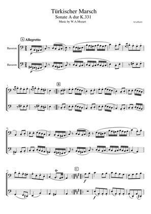 "Turkish March K.331" Bassoon duet / non accompaniment