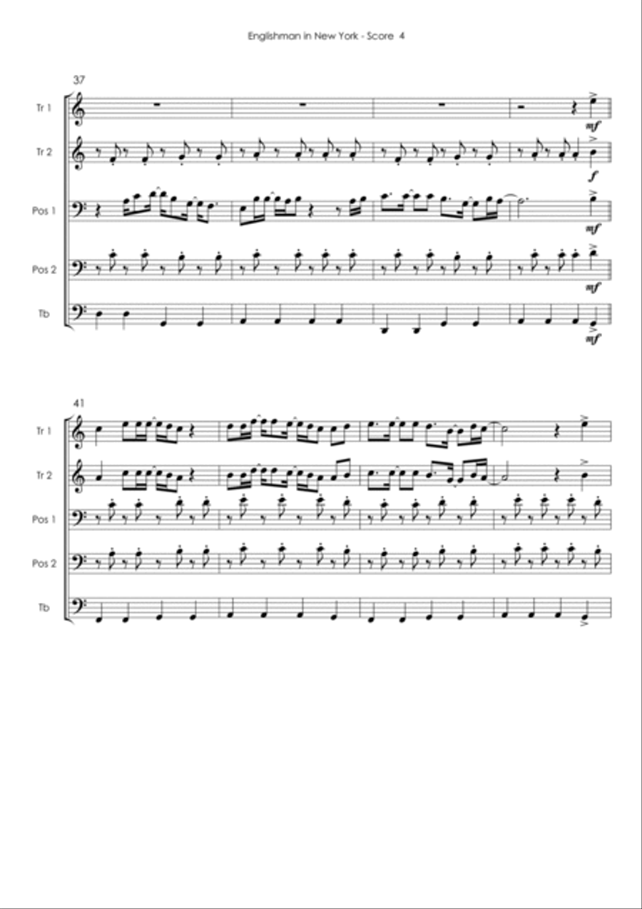 Englishman In New York Englishman In New York School and Community scores gallery preview page 4