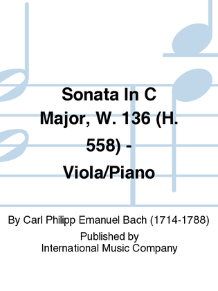 Book cover for Sonata In C Major, W. 136 (H. 558) - Viola/Piano