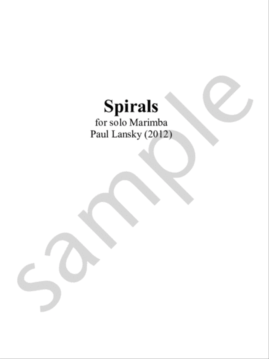 Spirals Marimba scores gallery preview page 1