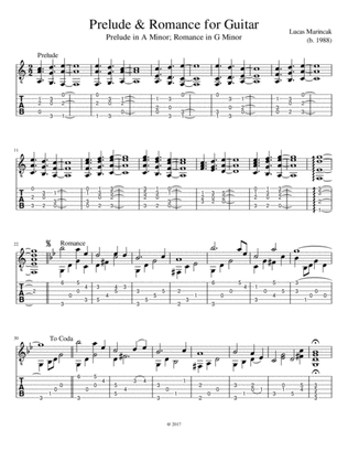 Prelude and Romance for Guitar