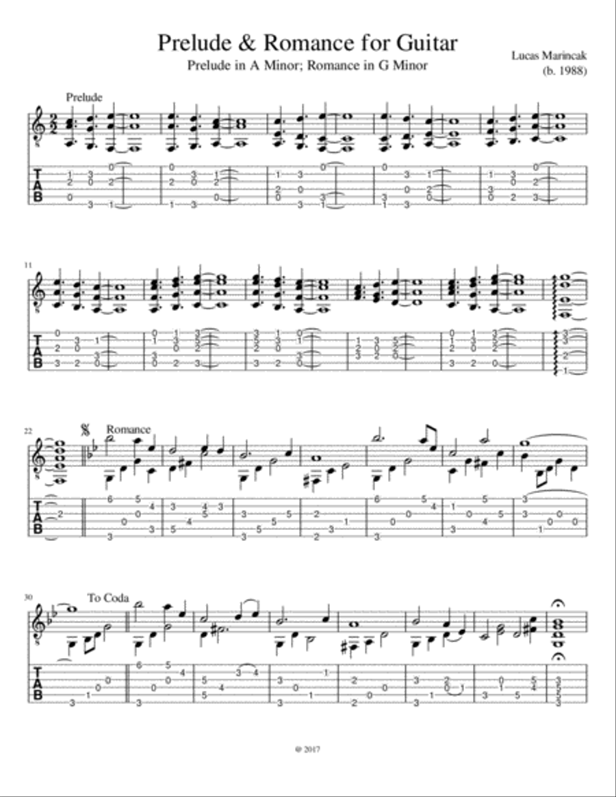 Prelude and Romance for Guitar image number null