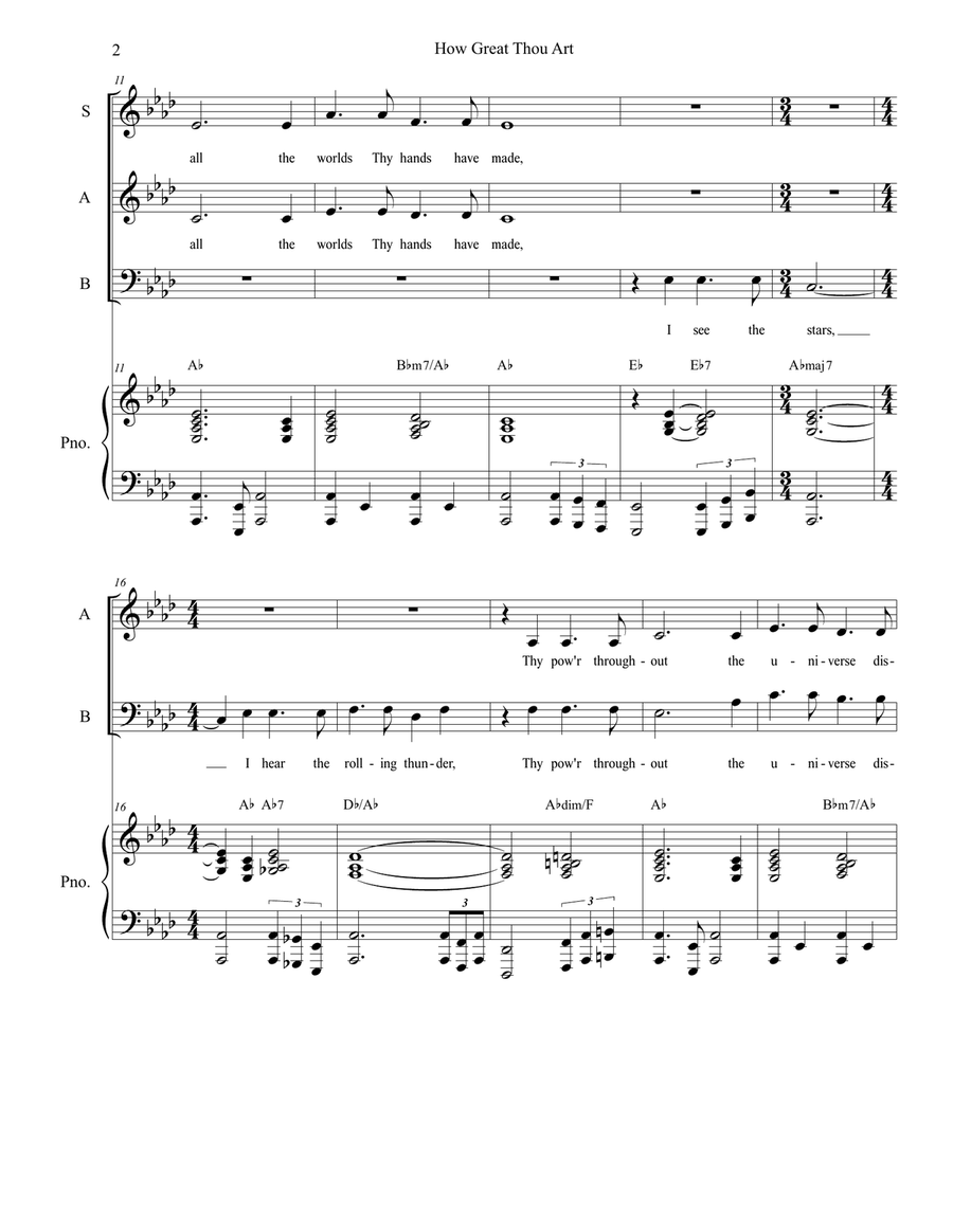 How Great Thou Art 3-Part scores gallery preview page 2