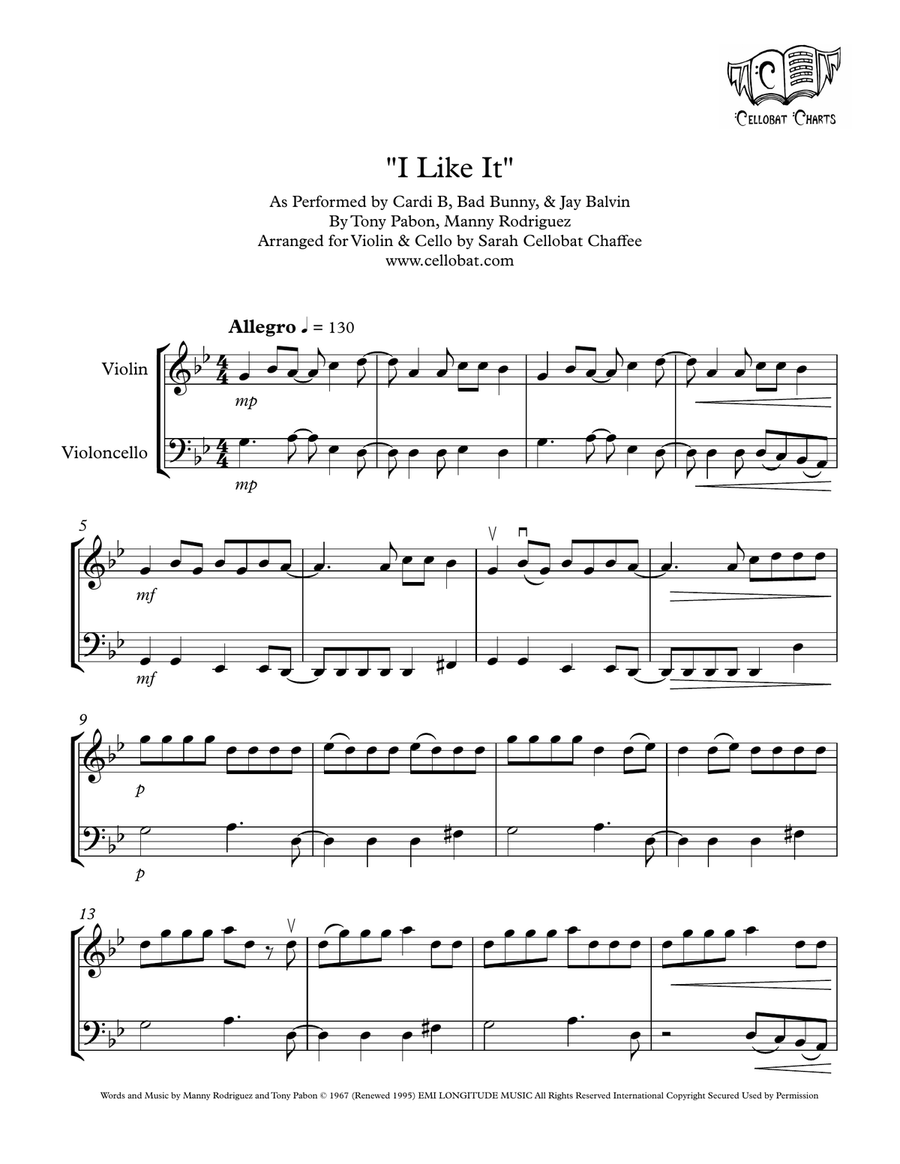 I Like It String Duet scores gallery preview page 1
