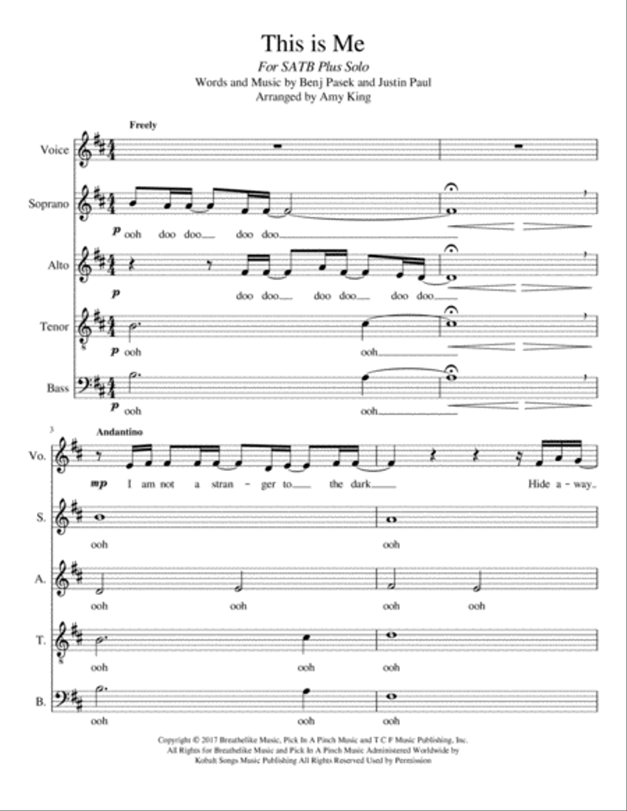 This Is Me 4-Part scores gallery preview page 1
