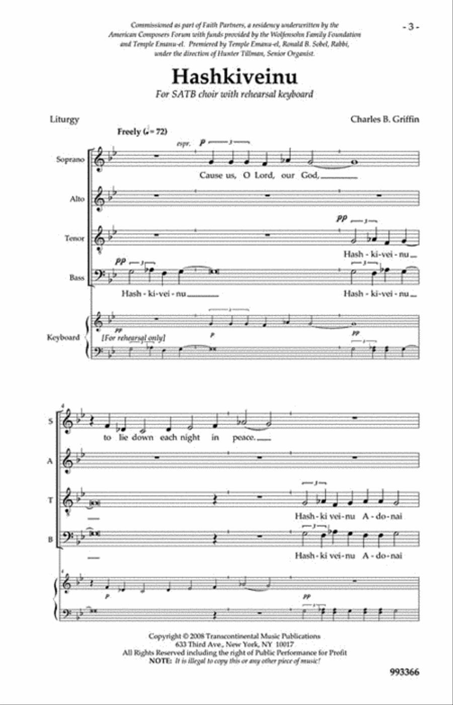 Hashkiveinu 4-Part scores gallery preview page 2