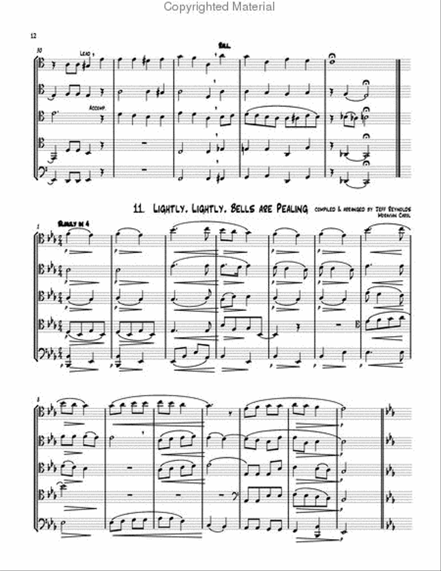 19 Traditional Christmas Carols Trombone Quartet scores gallery preview page 7