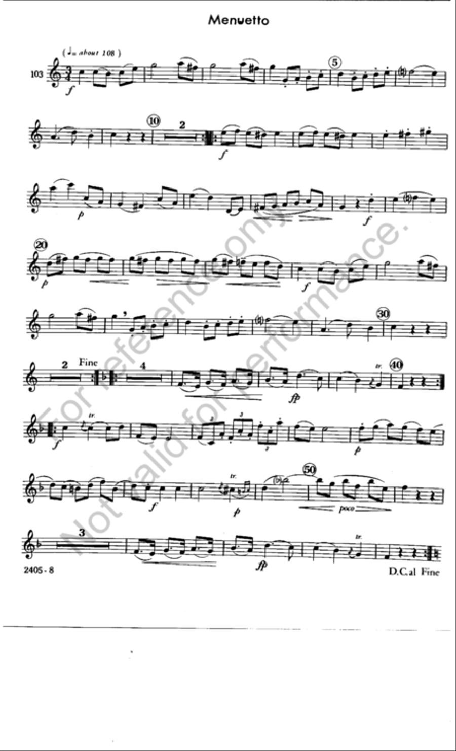 Aria and Menuetto Clarinet Solo scores gallery preview page 3