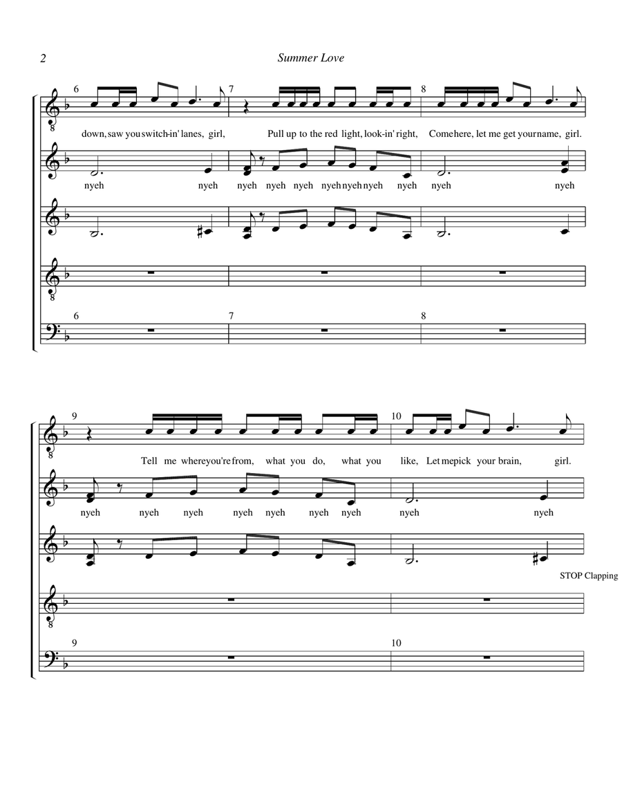 Summer Love (Set The Mood Prelude) Divisi scores gallery preview page 2