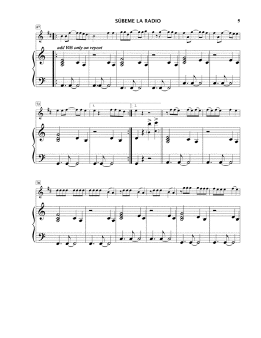 Subeme La Radio Subeme La Radio Clarinet Solo scores gallery preview page 5