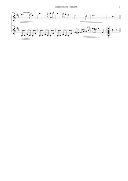 Variations on Tourdion (Quand je bois du vin clairet) for flute and guitar image number null