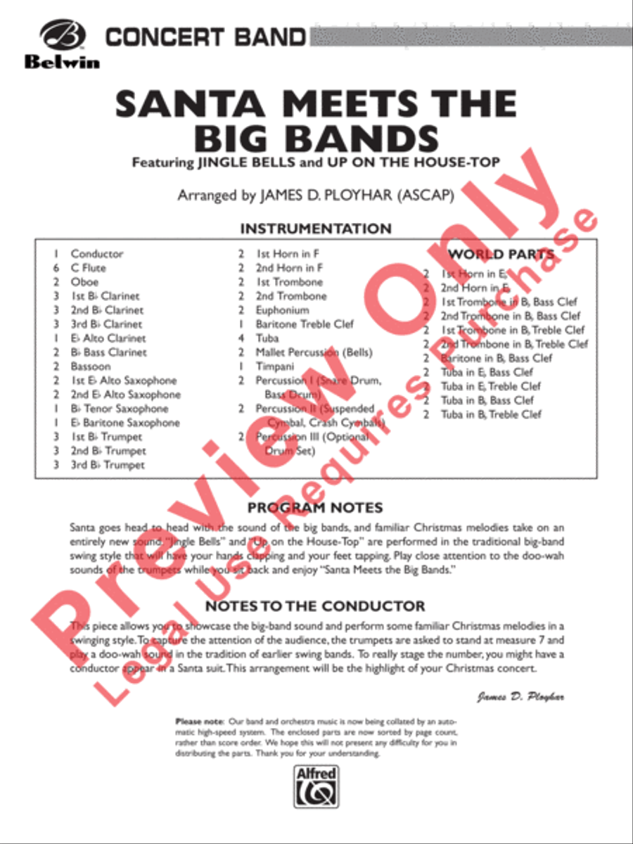 Santa Meets the Big Bands Concert Band scores gallery preview page 2