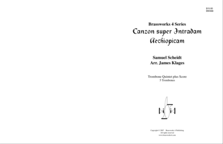 Canzon super Intradum Aechiopicam Trombone scores gallery preview page 1