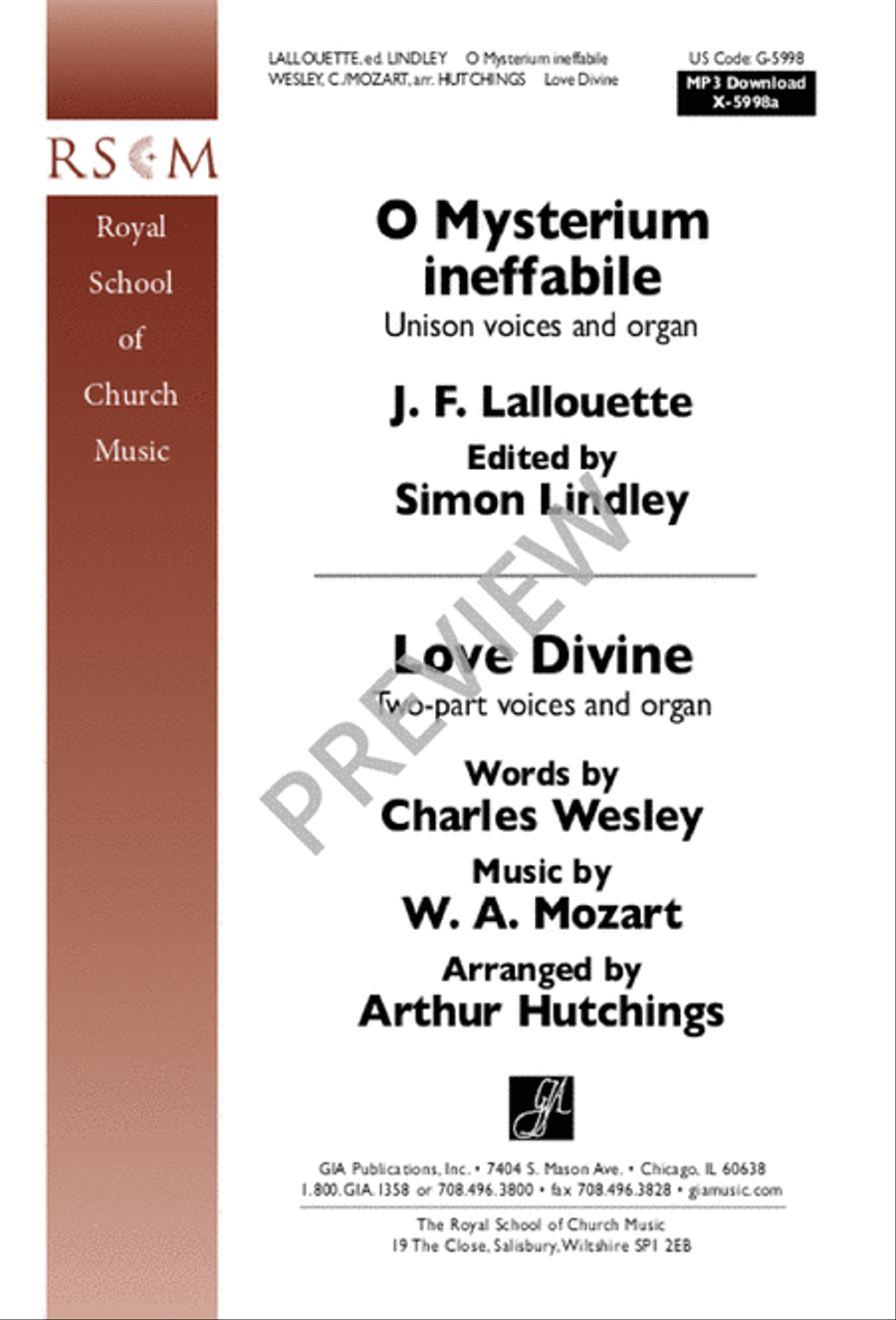 O mysterium ineffabile / Love Divine Unison Choir scores gallery preview page 8