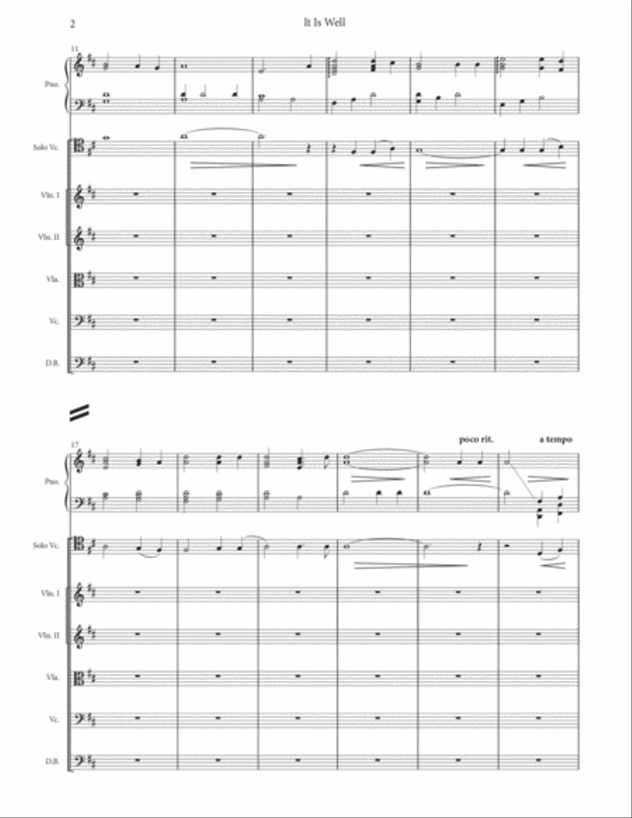 It Is Well - Piano, Solo Cello and Strings String Orchestra scores gallery preview page 4