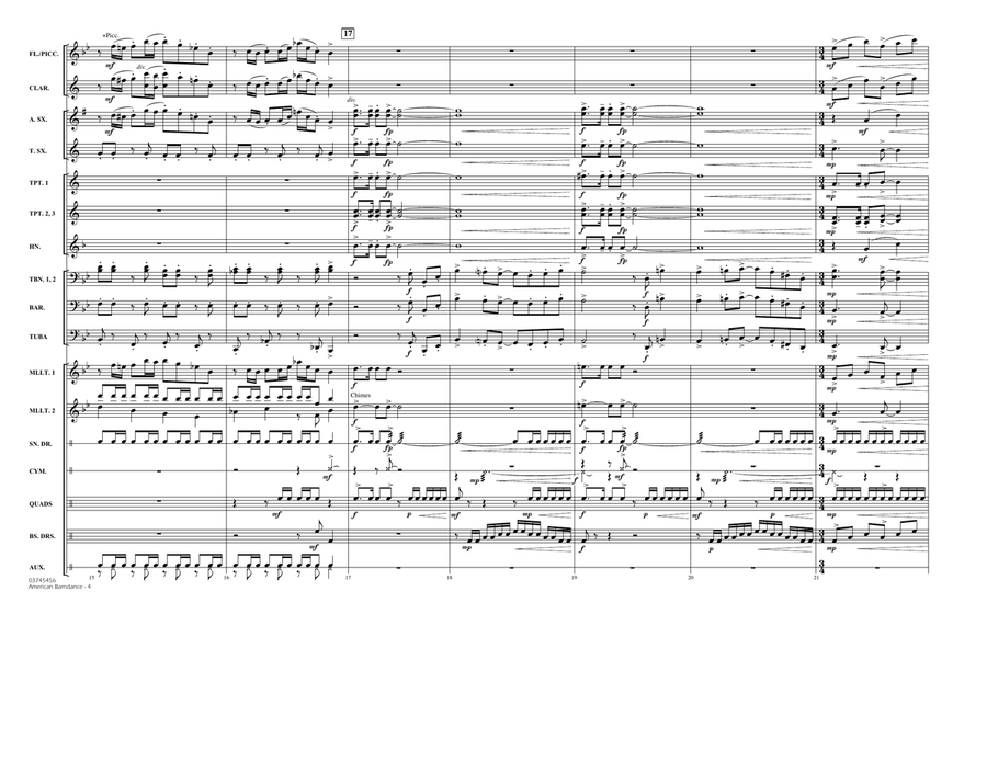 American Barndance - Full Score Marching Band scores gallery preview page 4