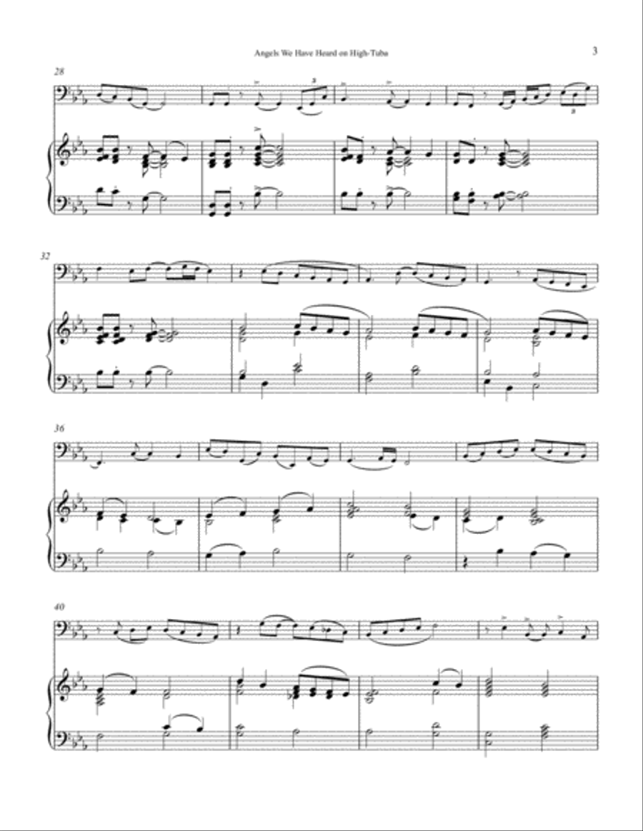 Tuba - Angels We Have Heard on High (smooth jazz) Piano scores gallery preview page 3