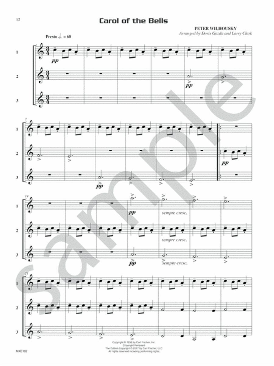 Compatible Trios for Christmas Clarinet scores gallery preview page 8
