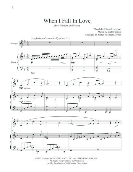 When I Fall In Love - Trumpet & Piano image number null