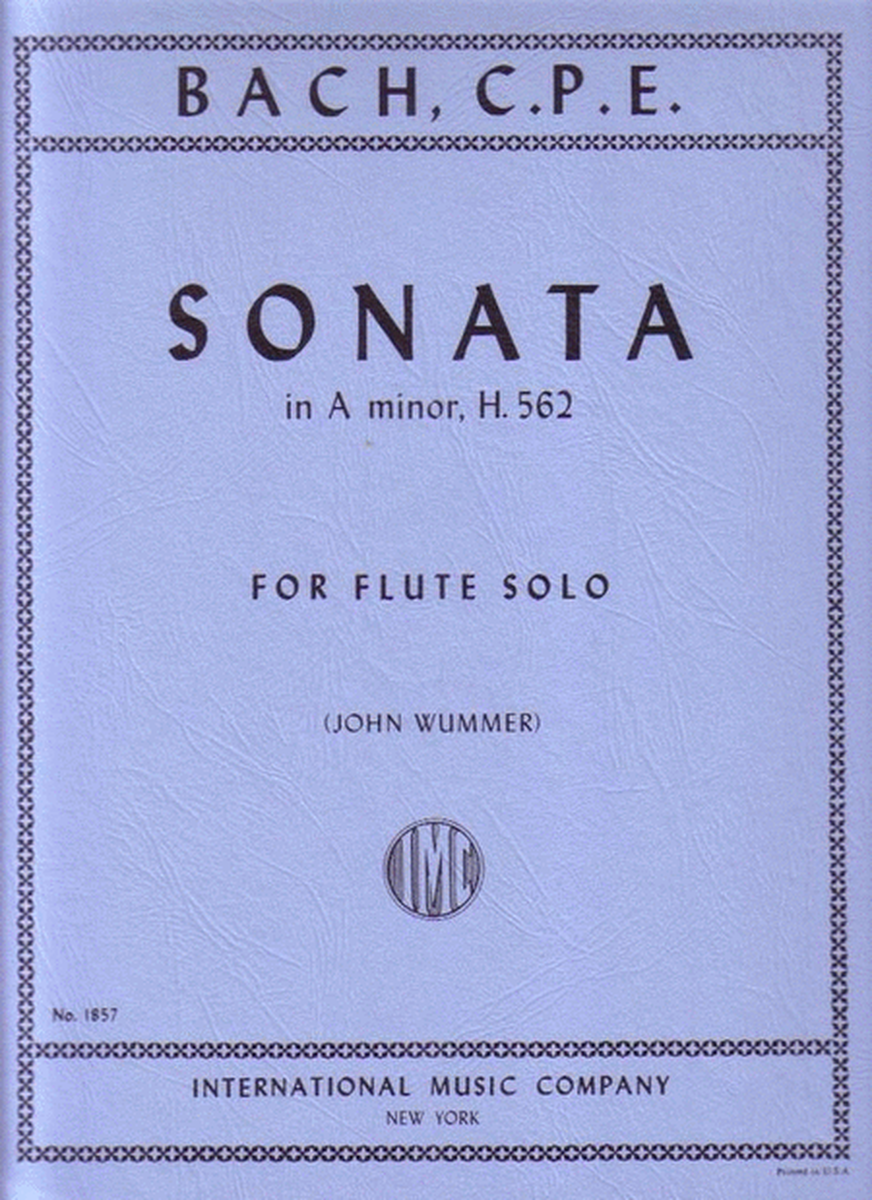 Sonata A Min Wq 132 Ed Wummer Flute Solo