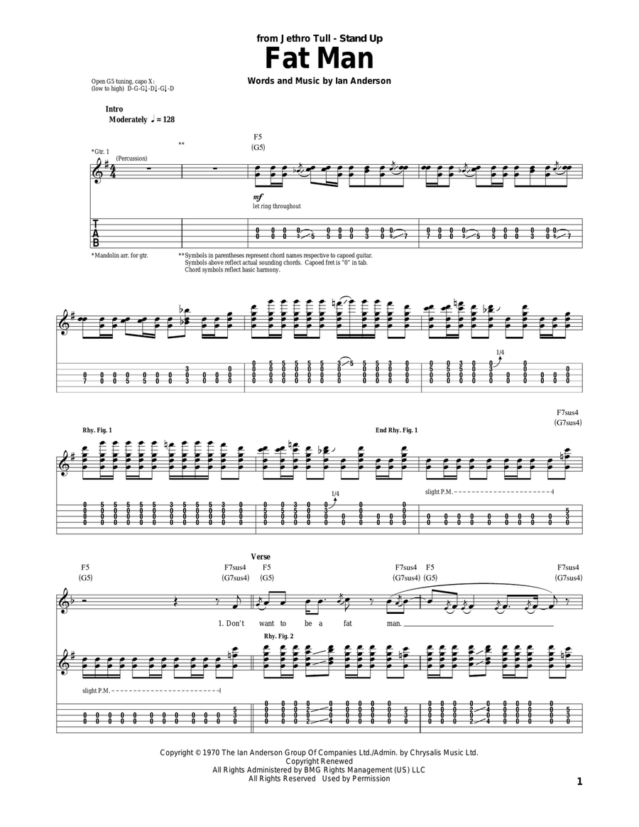 Fat Man Acoustic Guitar scores gallery preview page 1