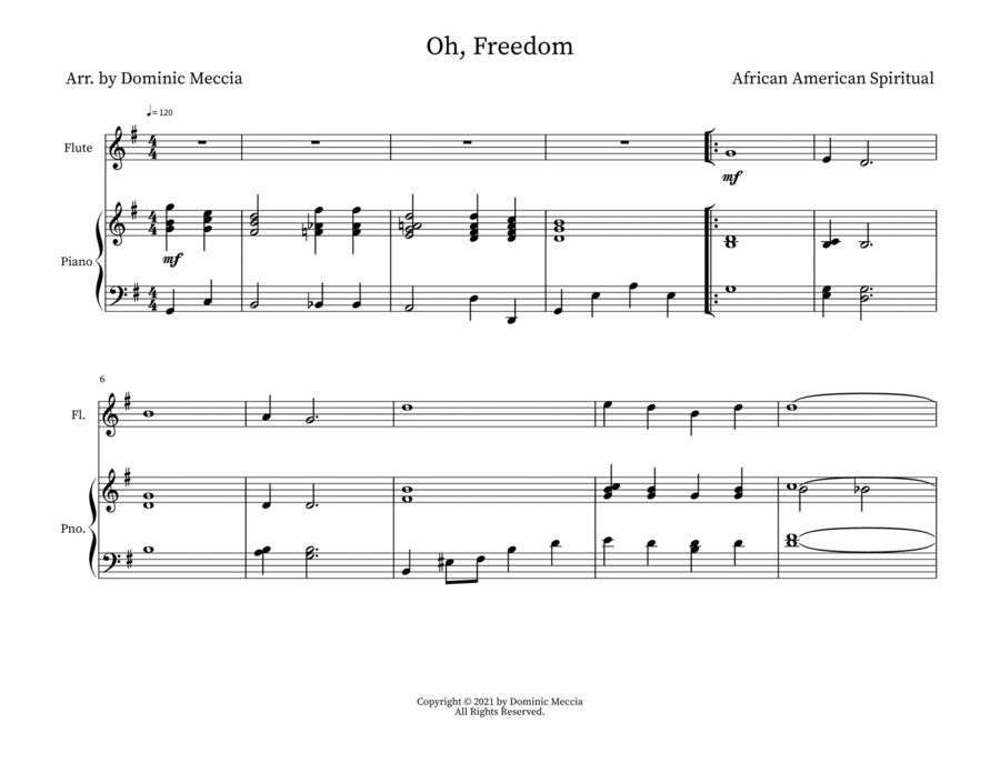 Oh, Freedom Flute Solo scores gallery preview page 1