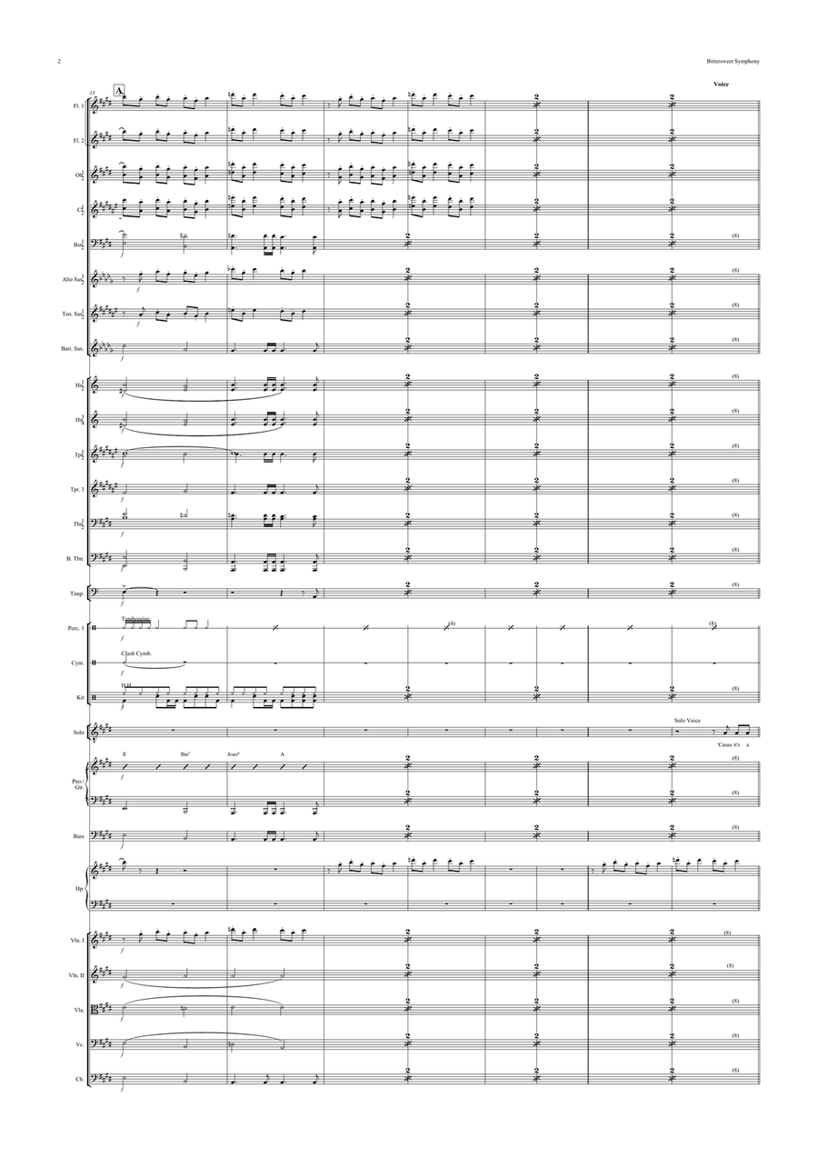 Bittersweet Symphony Full Orchestra scores gallery preview page 2
