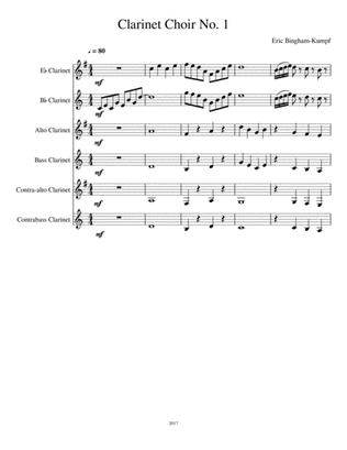 Book cover for Clarinet Choir No. 1