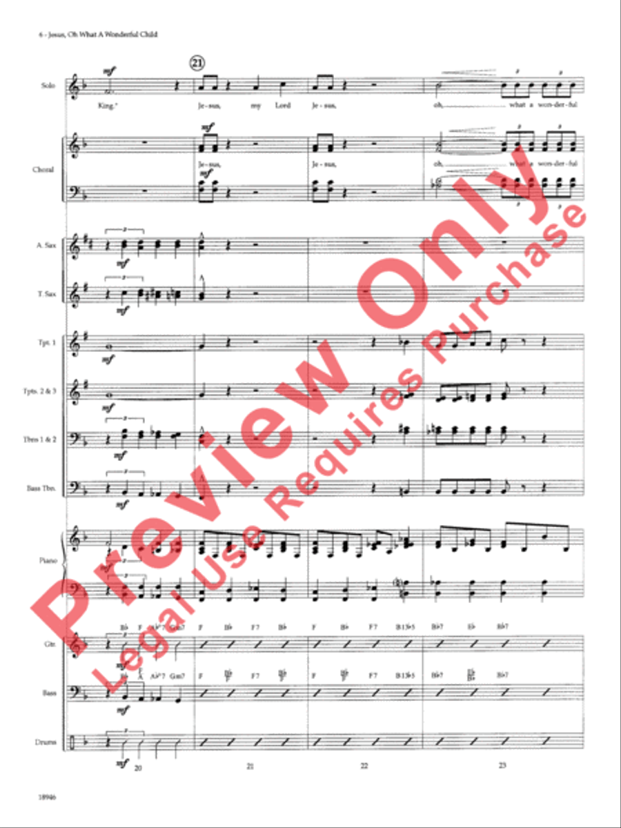 Jesus, Oh What a Wonderful Child Choir scores gallery preview page 7