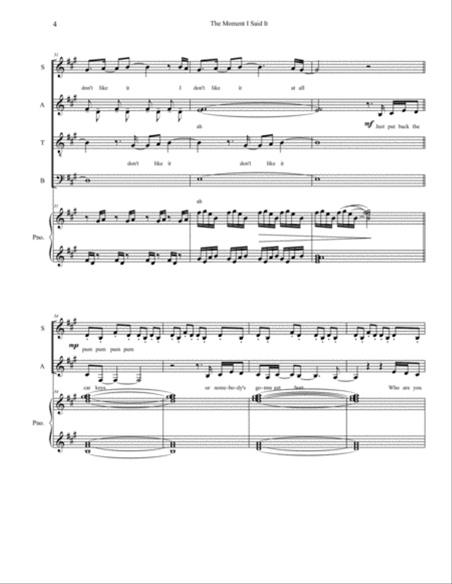 The Moment I Said It The Moment I Said It 4-Part scores gallery preview page 4