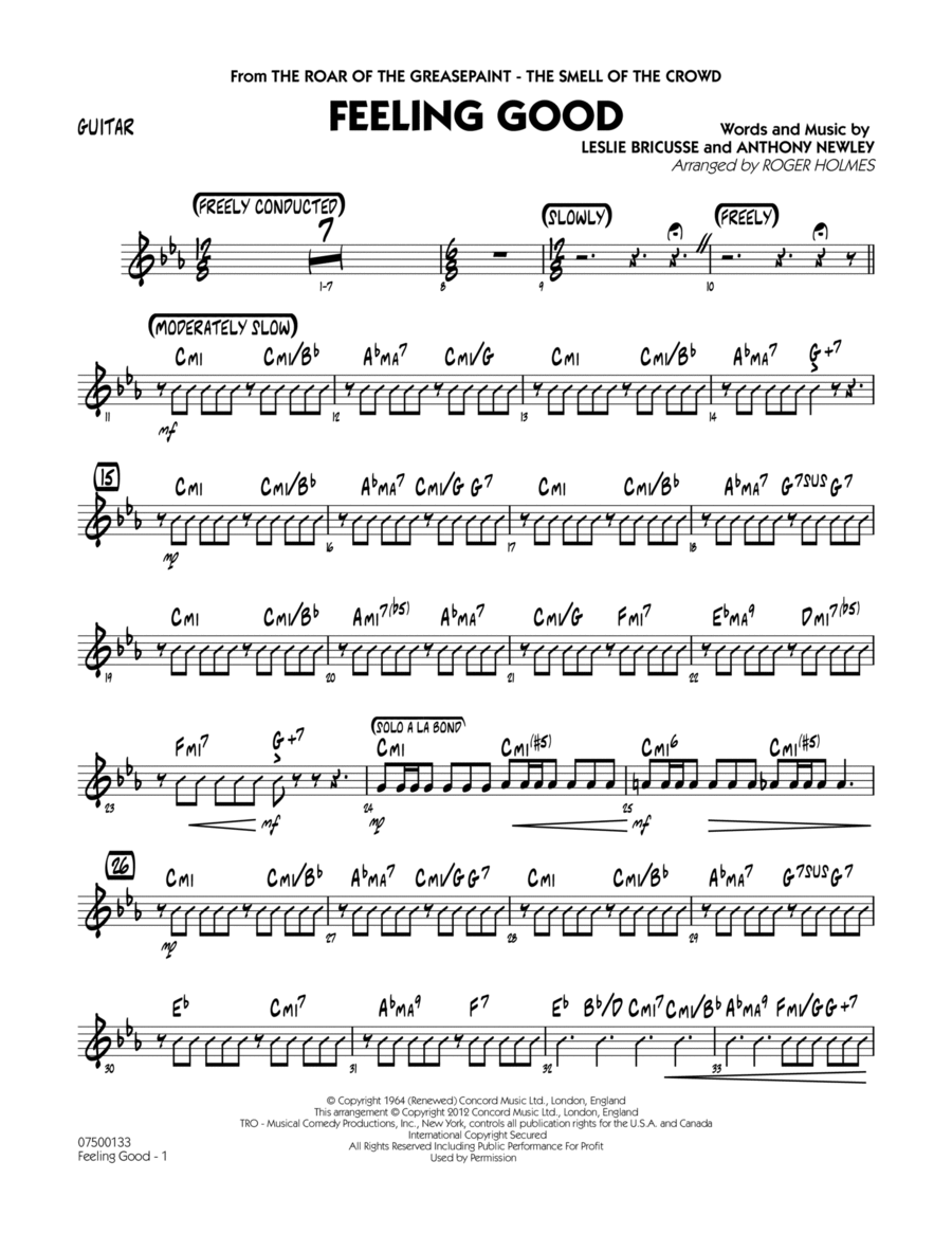 Feeling Good - Guitar Feeling Good - Guitar Jazz Ensemble scores gallery preview page 1