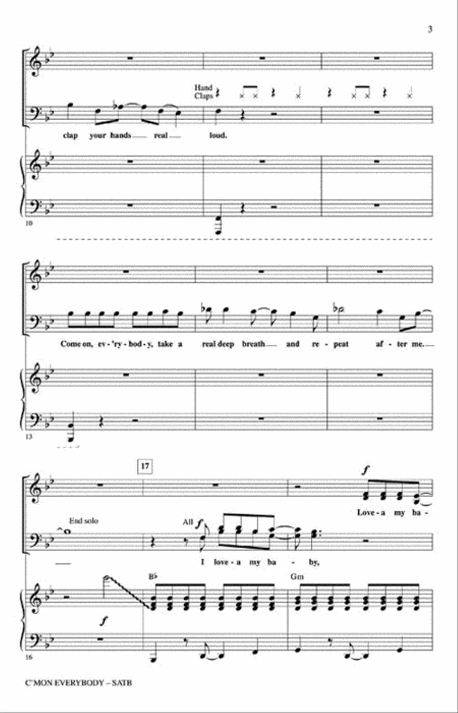 C'mon Everybody 4-Part scores gallery preview page 3