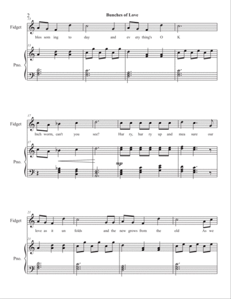 Bunches of Love (The Inchworm Song) Small Ensemble scores gallery preview page 2