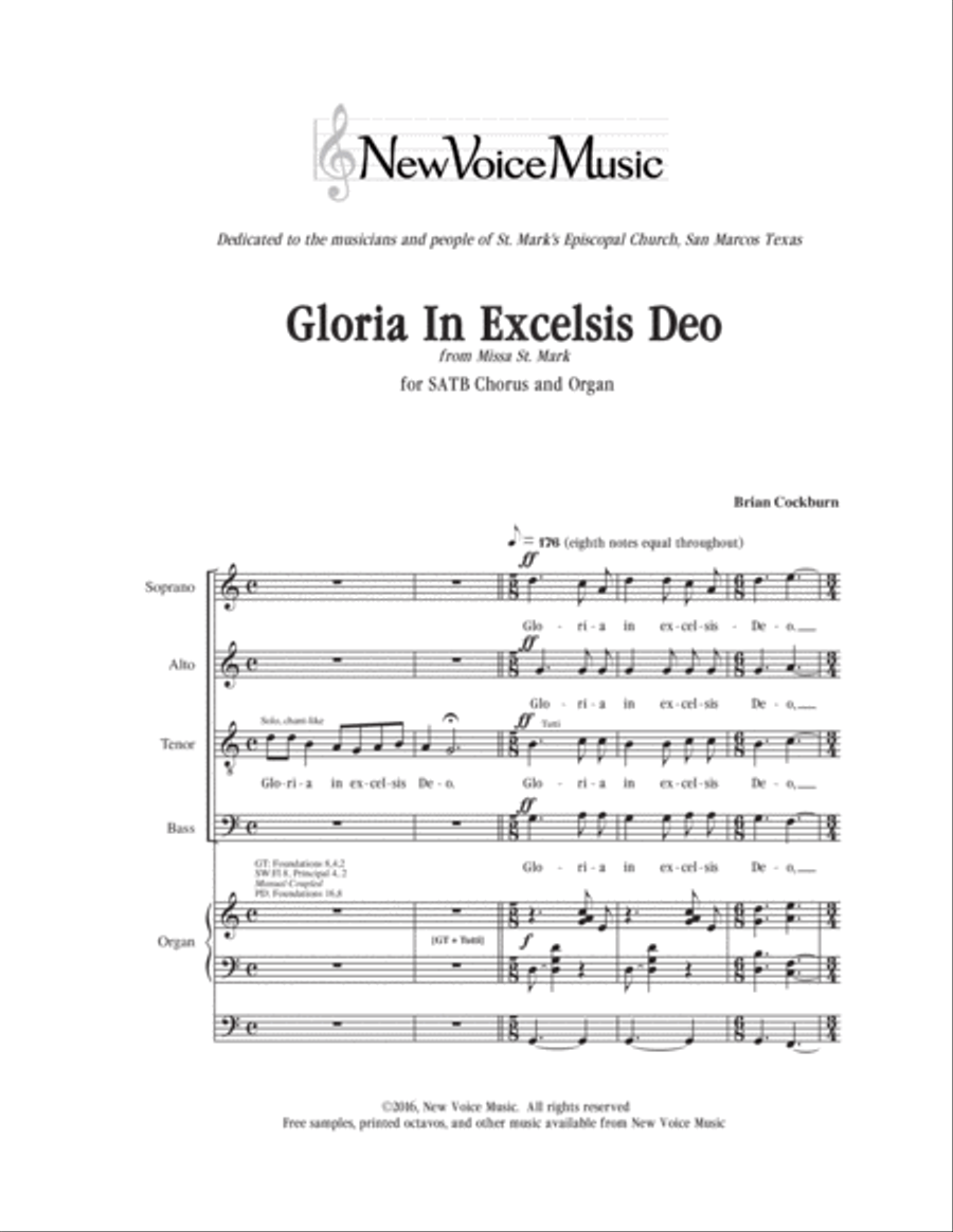 Gloria in Excelsis Deo 4-Part scores gallery preview page 1