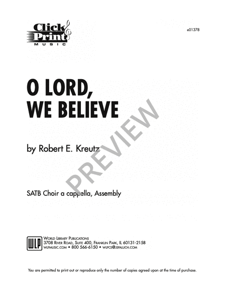 O Lord, We Believe image number null