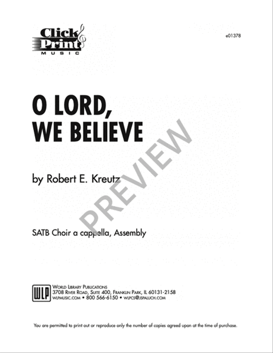 O Lord, We Believe O Lord, We Believe 4-Part scores gallery preview page 4