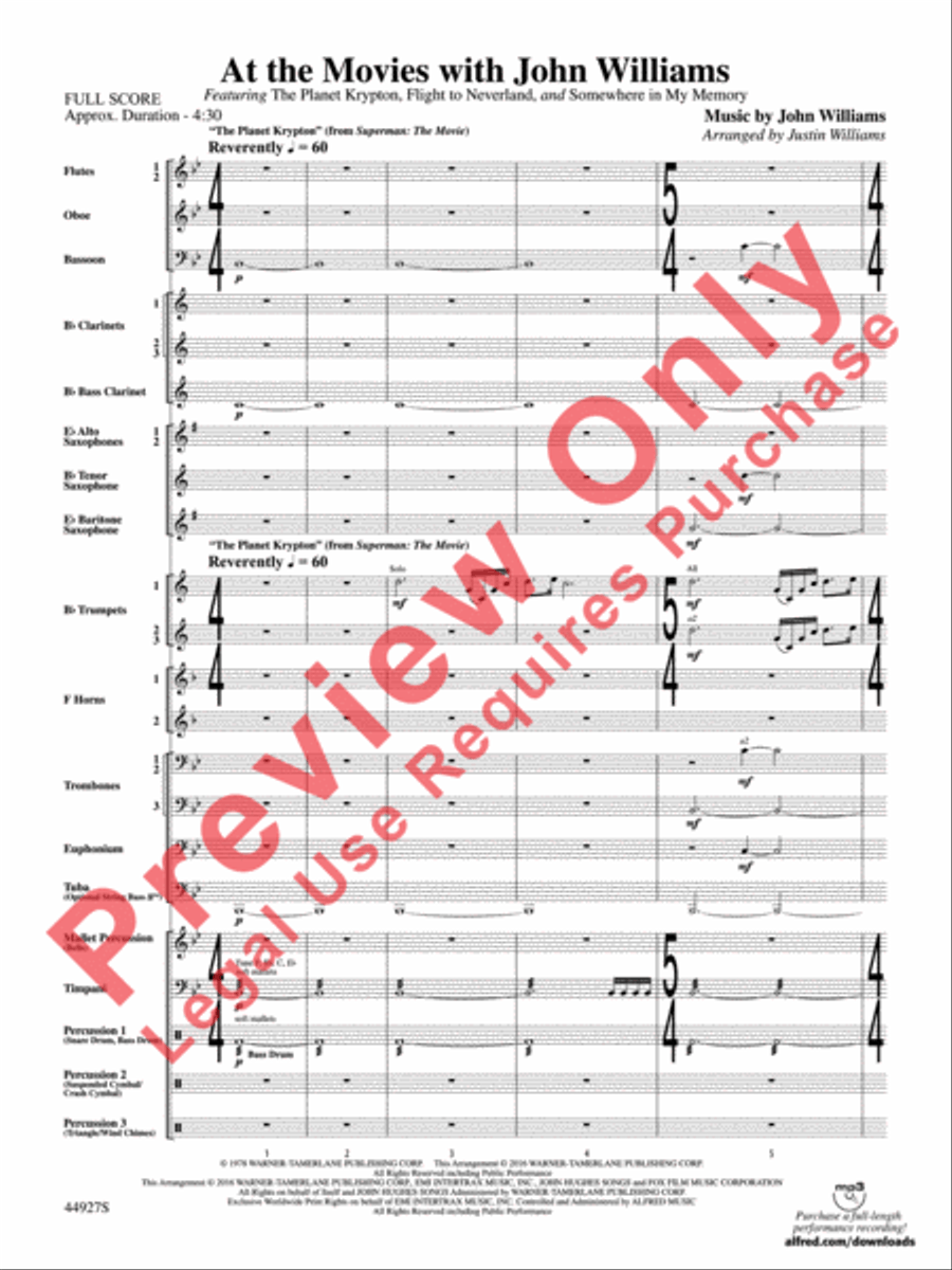 At the Movies with John Williams Concert Band scores gallery preview page 4