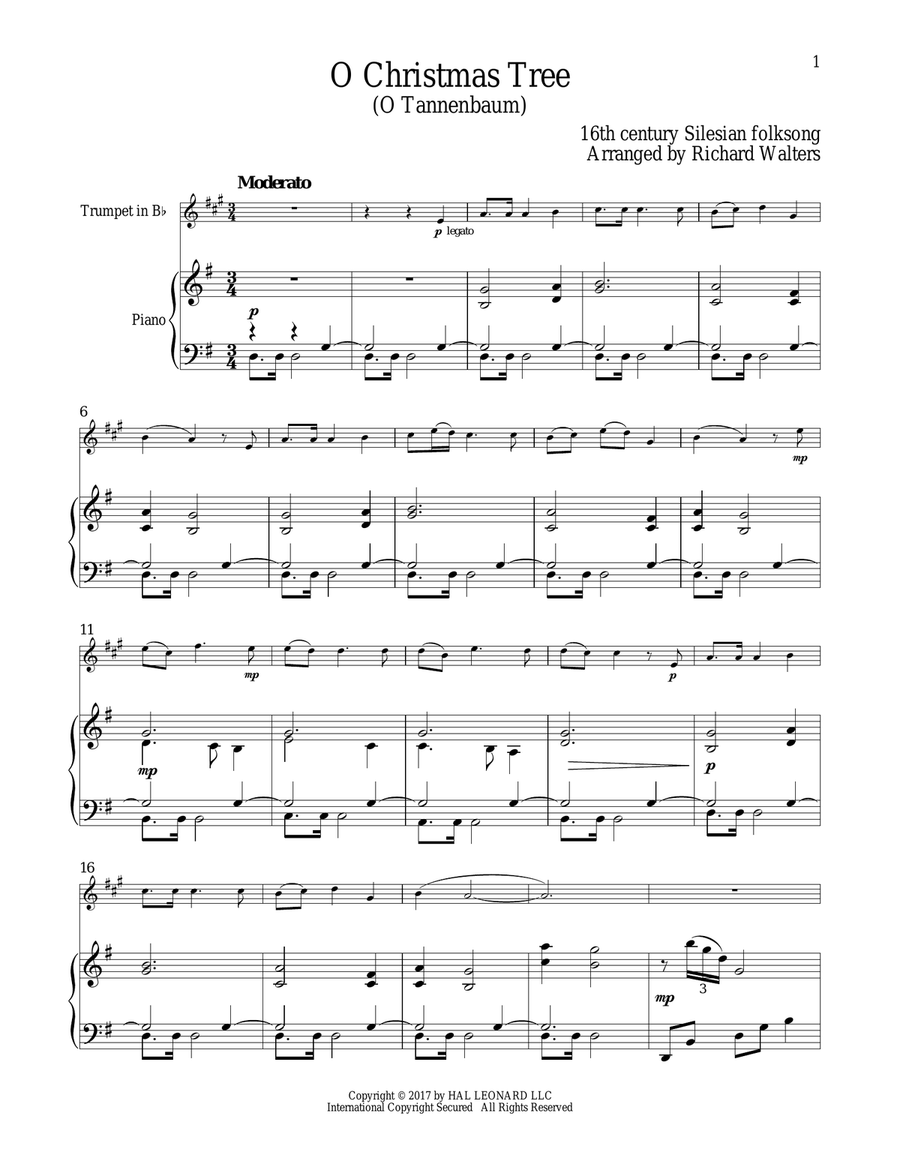 O Christmas Tree Trumpet Solo scores gallery preview page 1