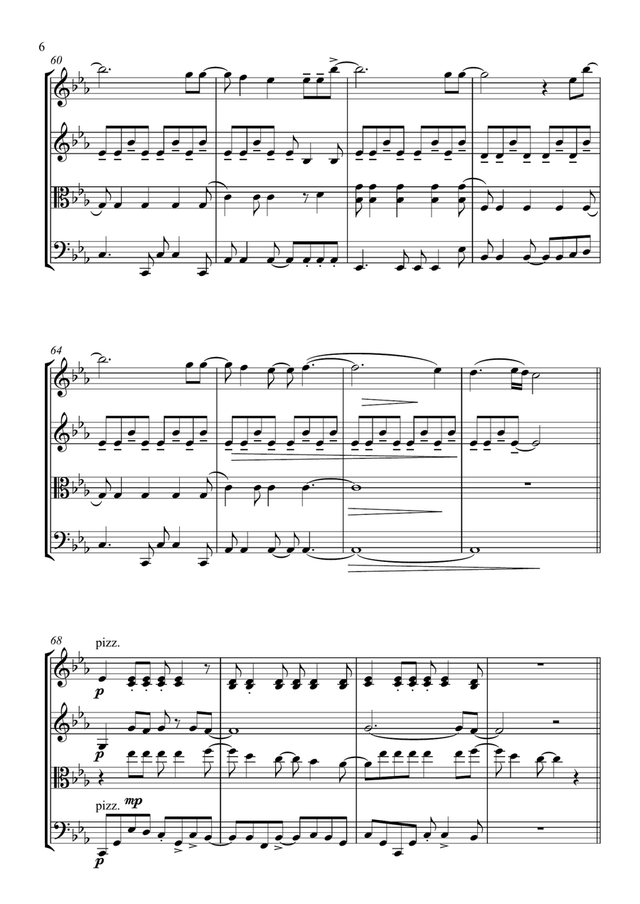 She Will Be Loved String Quartet scores gallery preview page 6