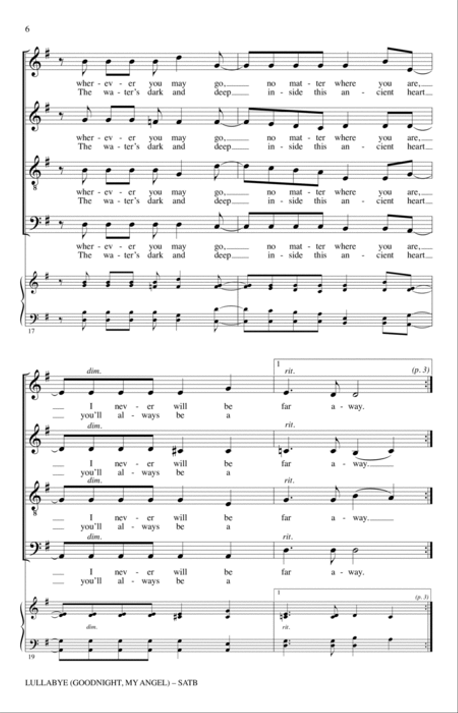 Lullabye (Goodnight, My Angel) (arr. Philip Lawson) 4-Part scores gallery preview page 5