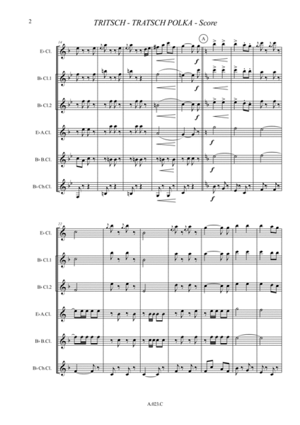 Tritsch-Tratsch Polka, for Clarinet Choir - Score & Parts image number null