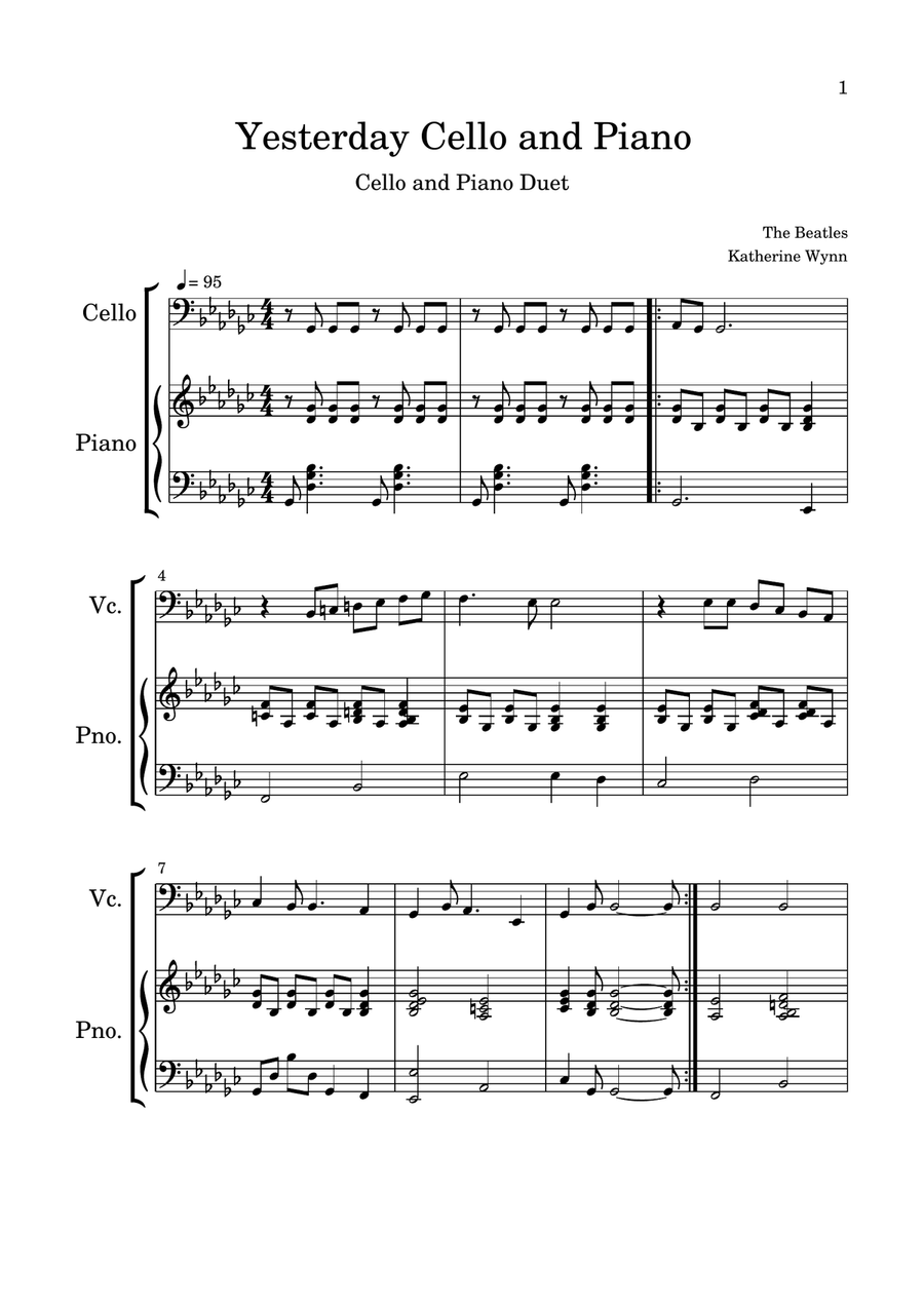 Yesterday Piano scores gallery preview page 1