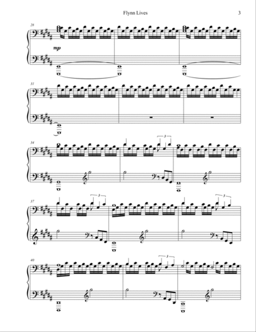 Flynn Lives Piano Solo scores gallery preview page 3