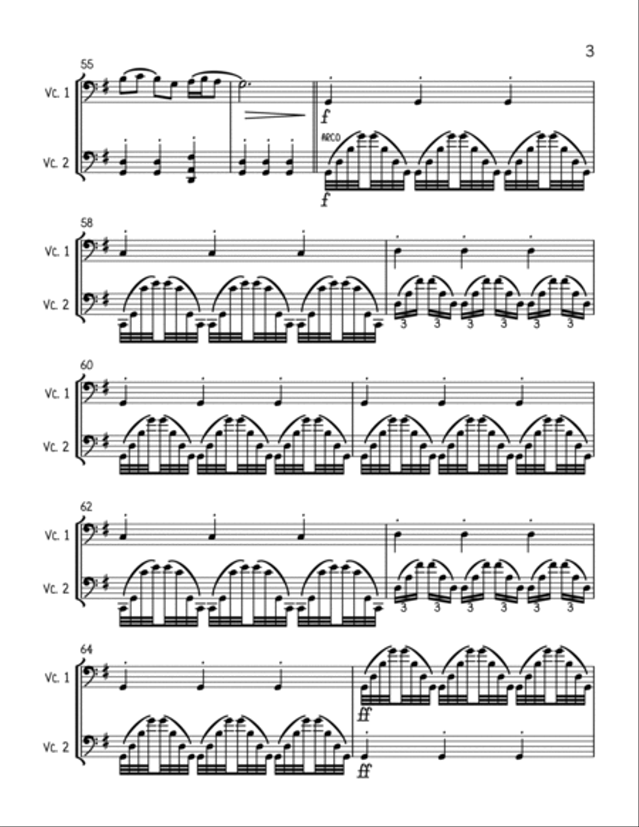 Boccherini Music from MASTER AND COMMANDER - Cello Duet String Duet scores gallery preview page 3