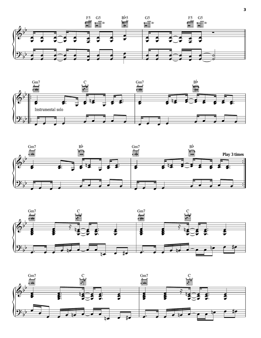 Frankenstein Piano, Vocal, Guitar scores gallery preview page 3