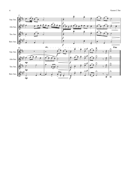 Kanon C-Dur - Saxophone Quartet image number null