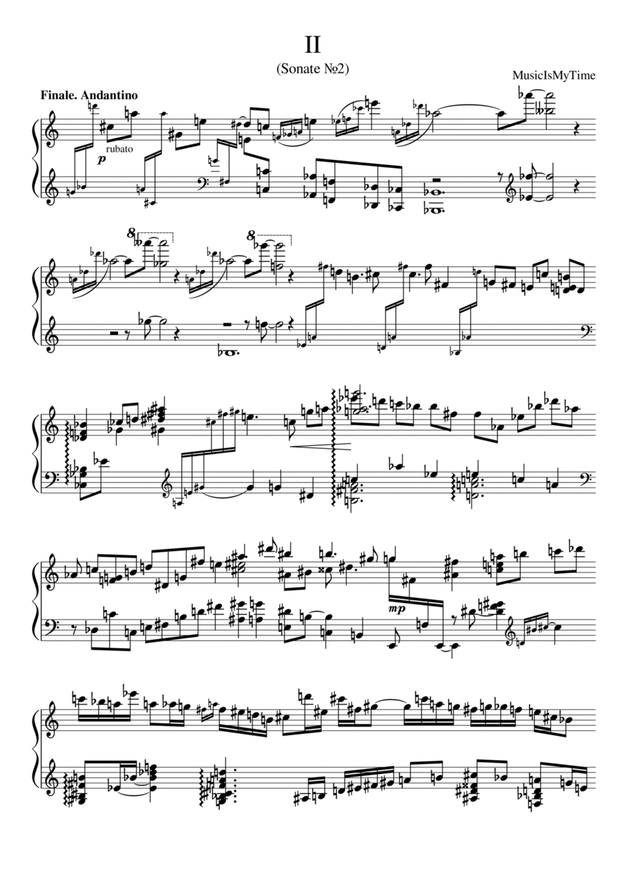 Sonate №2 (part II) Piano Solo scores gallery preview page 1