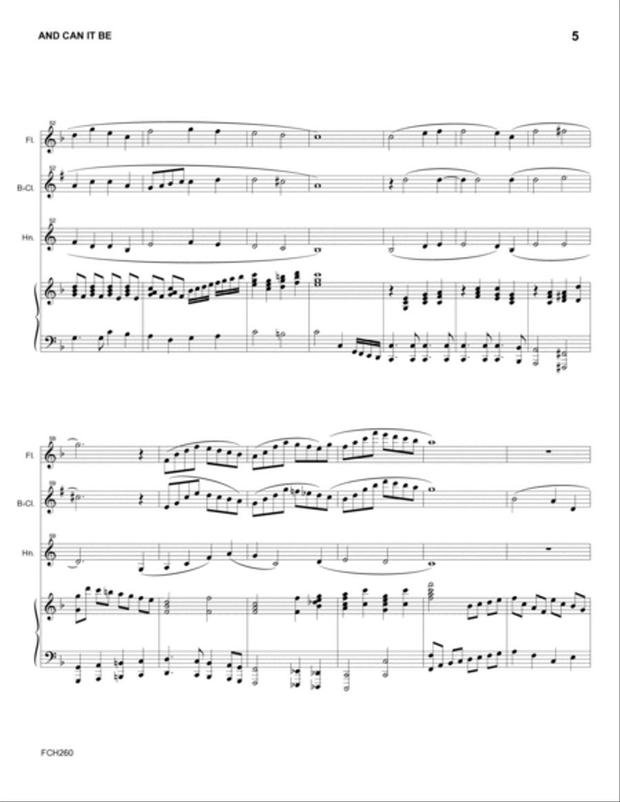 AND CAN IT BE - FLUTE, CLARINET & HORN with Piano Accompaniment Small Ensemble scores gallery preview page 5